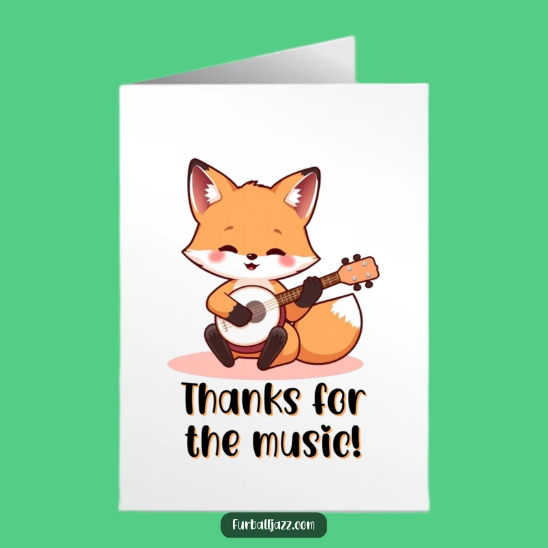 Heartfelt Free Printable Thank You Card: Banjo Fox Grateful Tunes Downloadable