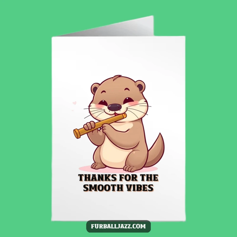 Free Printable Thank You Card: Otter's Jazzy Tune, a Humorous Downloadable of Gratitude!