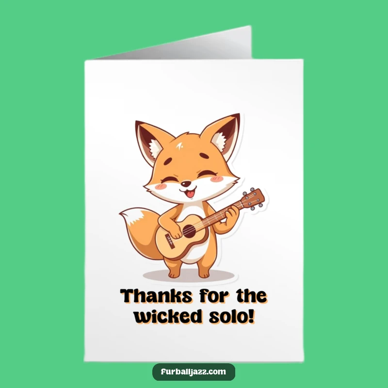 Free Printable Guitar Fox Thank You Card: Strumming Gratitude!