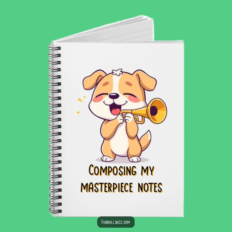 Funny Dog Trumpet Player Notebook - Musician's Journal Gift