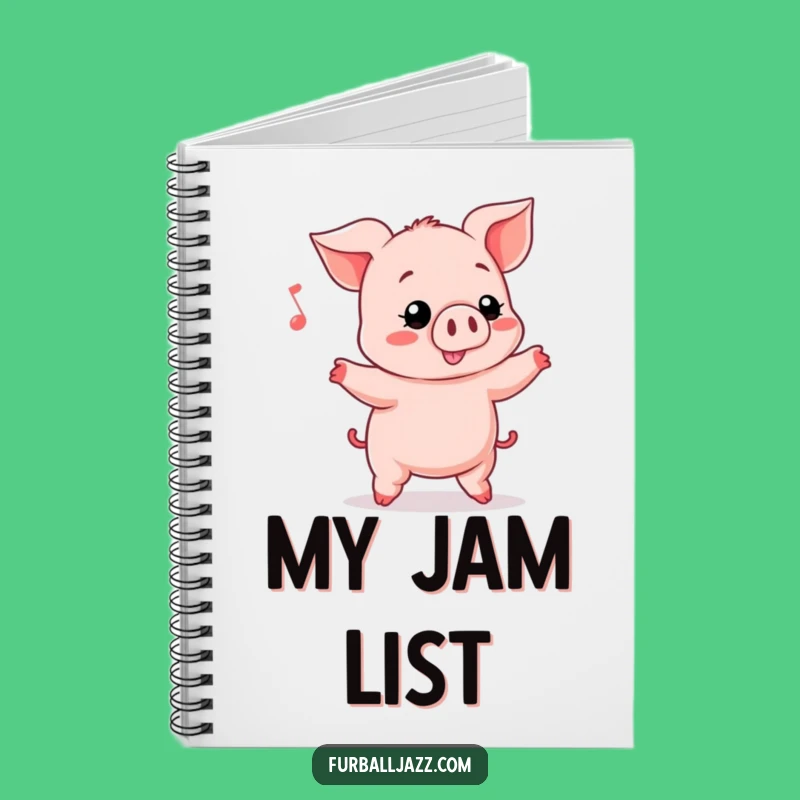 Funny Piglet Head Bopping Notebook - Music Journal Gift Idea