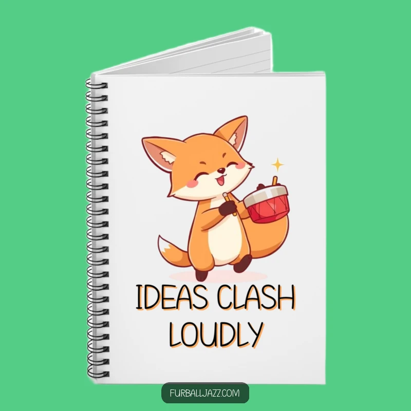 Funny Fox Cymbals Notebook: Energetic Journal for Loud Ideas