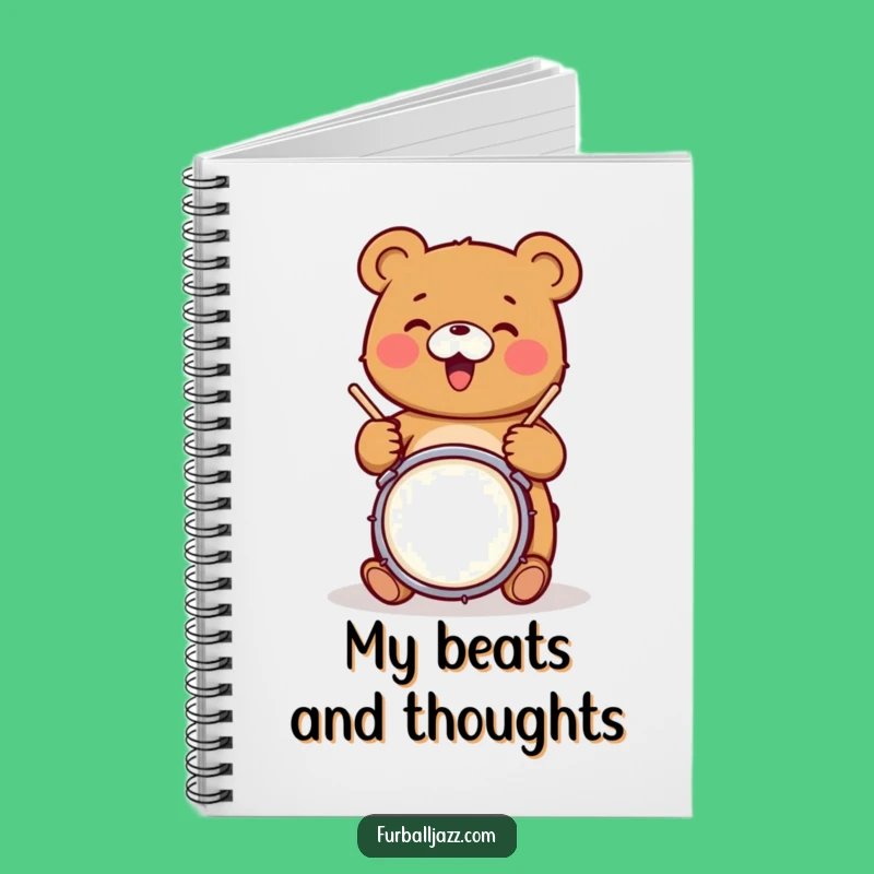 Funny Bear Drummer Notebook - Rocking Grizzly Musician Journal Funny Gift