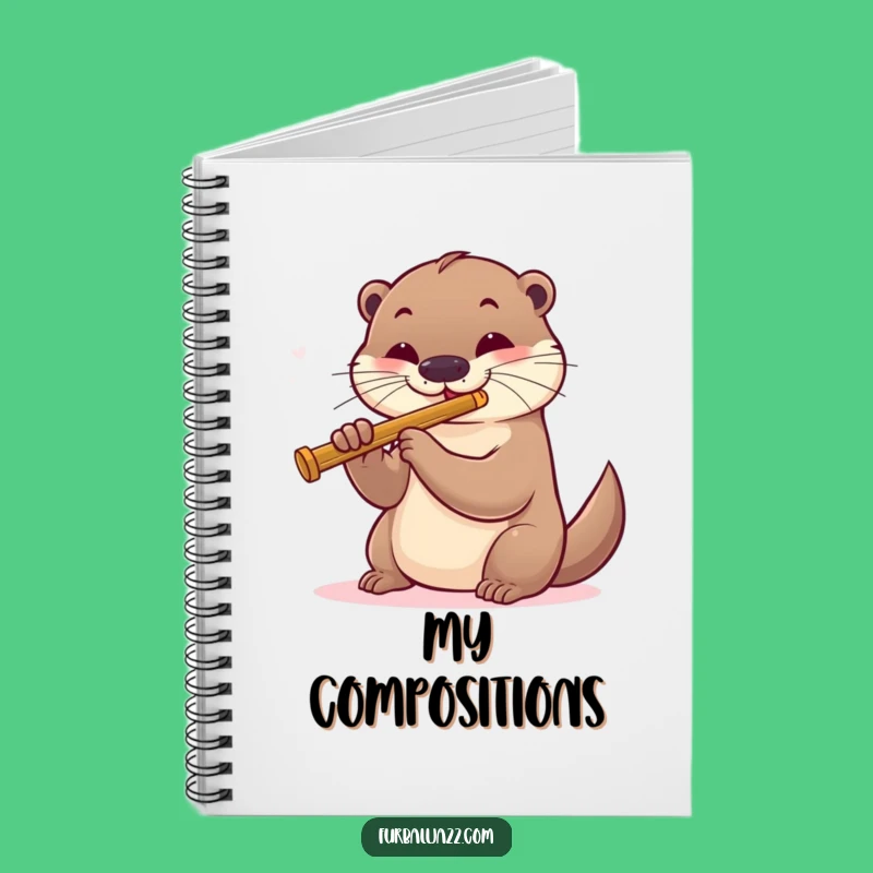 Funny Otter Jazz Flute Notebook - Smooth Music Journal Gift