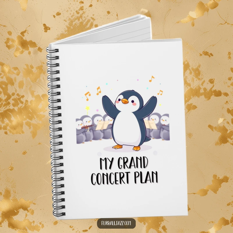 Funny Penguin Conductor Notebook: A penguin poised to conduct, perfect for jotting down musical ideas and plans.