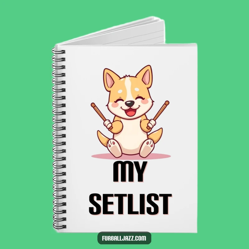 Funny Dog Drummer Notebook: Jot Down Ideas with Energetic Canine Beats