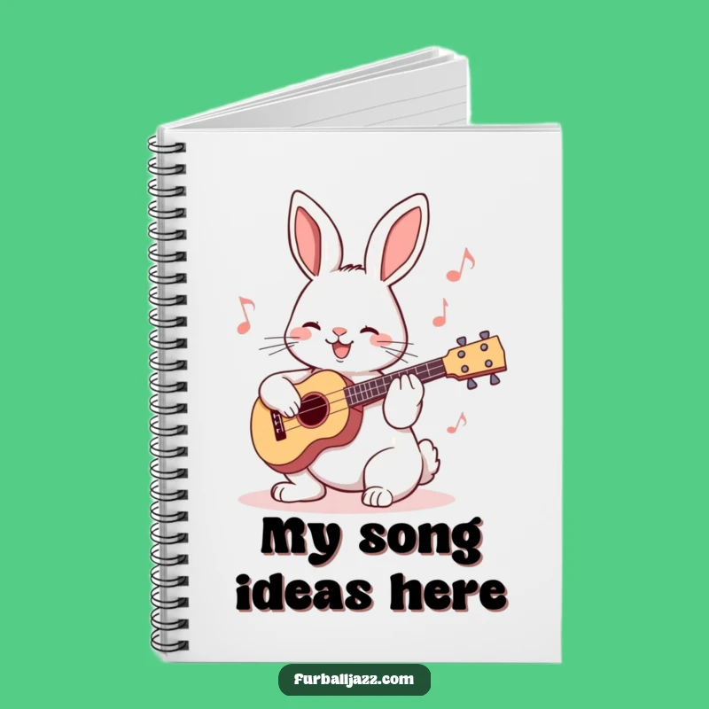 Funny Rabbit Ukulele Notebook: Lined Journal for Notes, Cute Musician Cover, Perfect Funny Gift