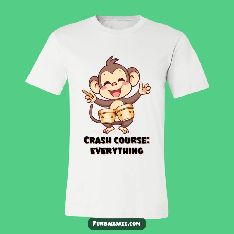 Funny Monkey Cymbal Player T-Shirt - Hilarious Musical Ape Tee for Fun Lovers