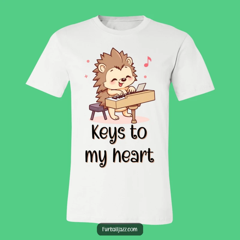 Funny Hedgehog Piano Tee - Whimsical Musician Shirt for Cute Animal Fans