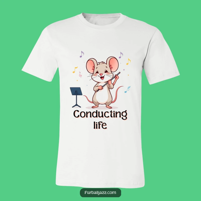 Funny Mouse Orchestra Conductor T-Shirt - Humorous Maestro Tee