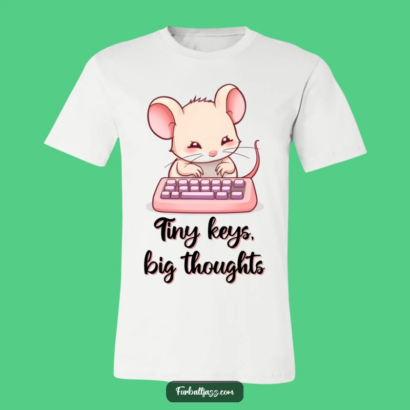 Funny Mouse Typing T-Shirt - Comedic Rodent Coder Tee Gift