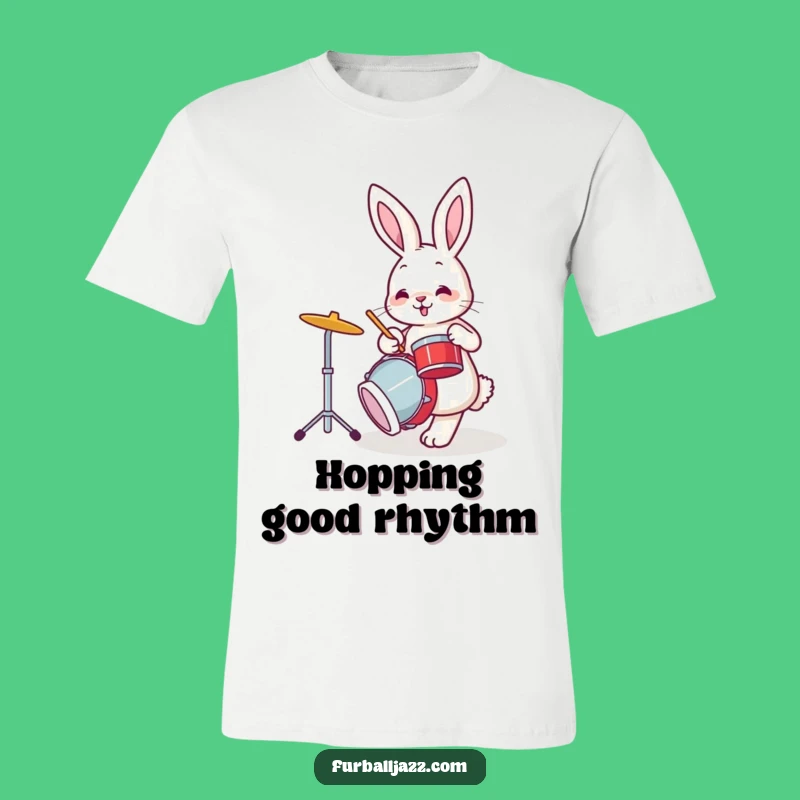 Funny Bunny Drummer T-Shirt: Rock Out with Comical Rabbit Rhythms