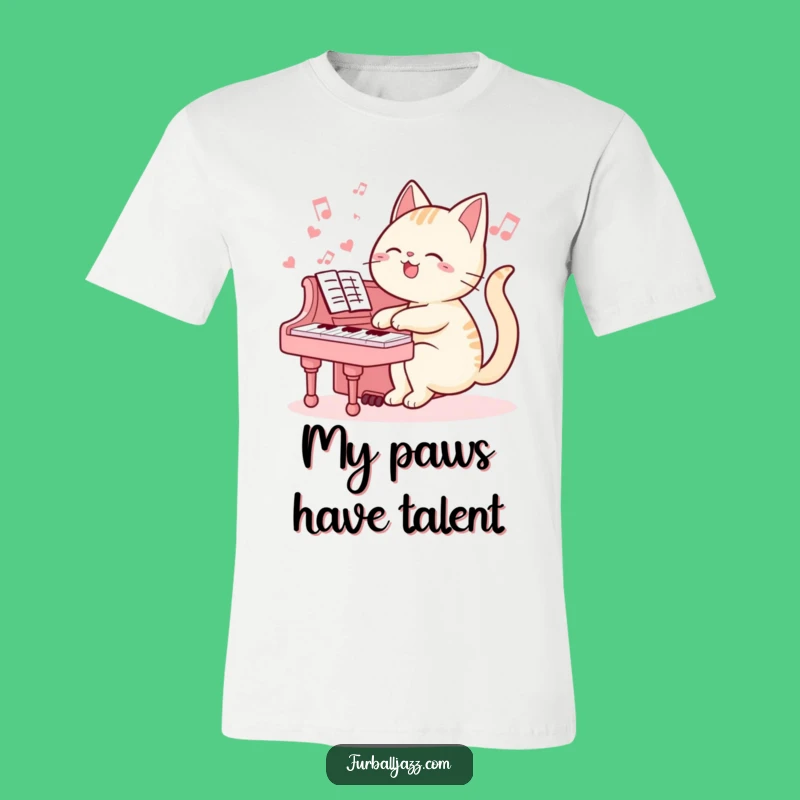 Funny Cat Pianist T-Shirt: Wearable Art of a Feline Musician, Great Funny Gift