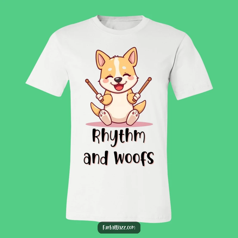 Funny Dog Drummer T-Shirt: Rock Out with Energetic Canine Vibes