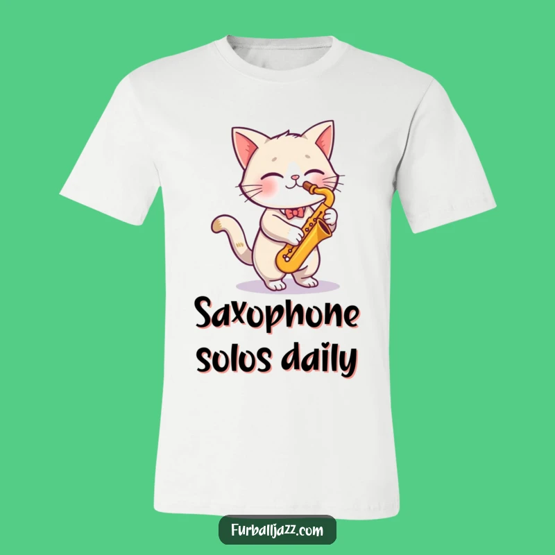 Funny Cat Saxophone T-Shirt - Jazzy Feline Musician Funny Gift Tee
