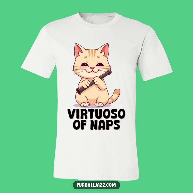 Funny Cat Clarinet Player T-Shirt - Musical Feline Tee for Cat & Music Fans