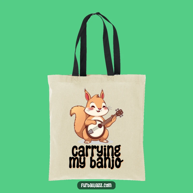 Funny Squirrel Banjo Tote Bag, Musical Carryall, Ideal Funny Gift