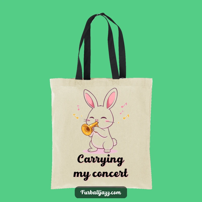 Funny Rabbit Trumpet Tote Bag: Carry Your Tunes and Treasures with Joy