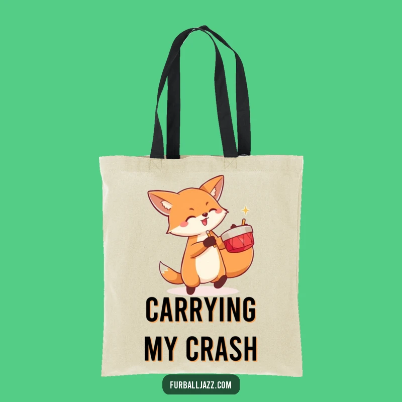 Funny Fox Cymbals Tote Bag: Carry Your Energy with Style