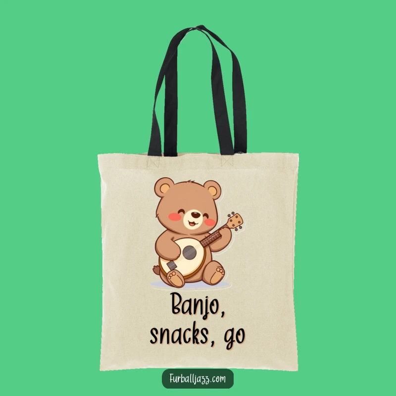 Funny Bear Banjo Tote Bag: Carry Your Happy Tunes in Style