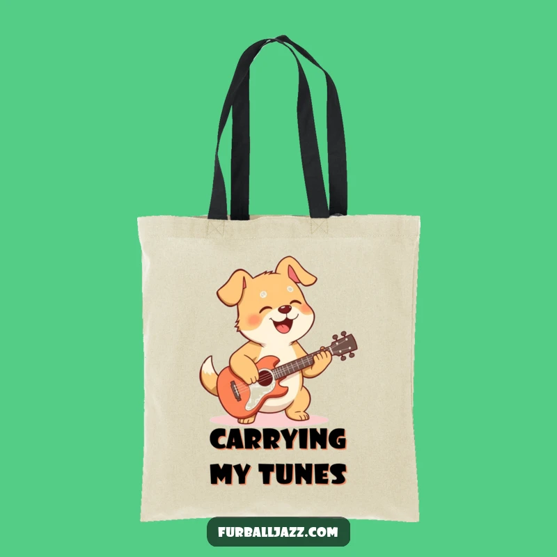 Funny Dog Guitarist Tote Bag: Carry Your Tunes and Treasures in Style