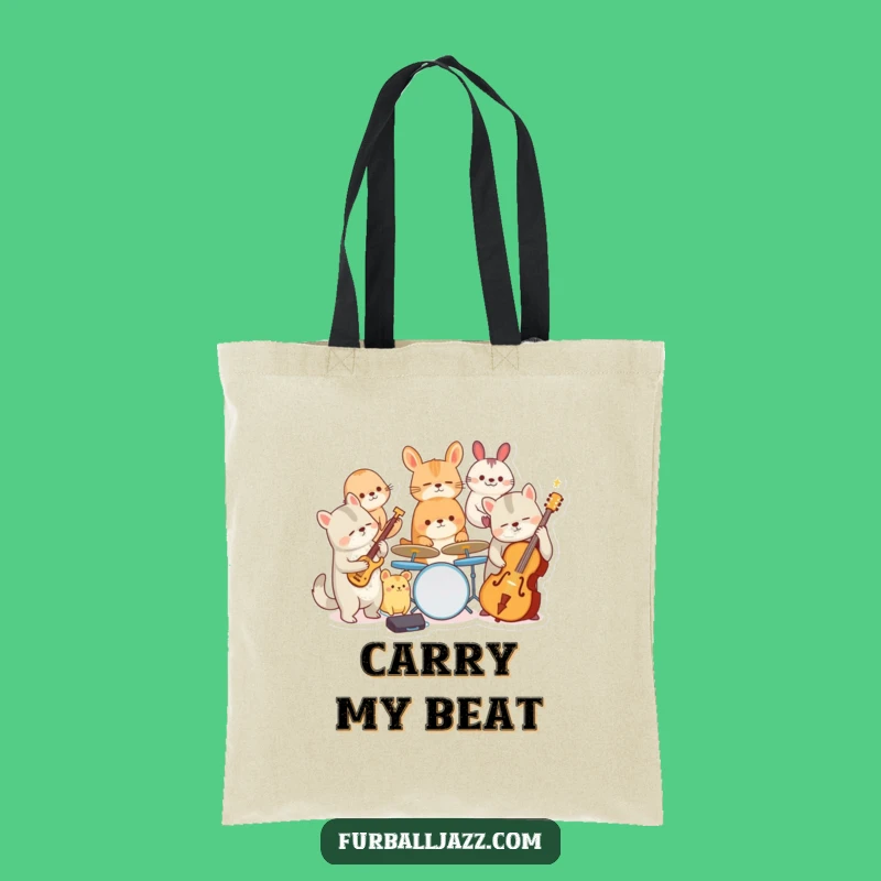 Funny Jazz Animal Band Tote Bag: Carry Your Tunes and Laughs Easily
