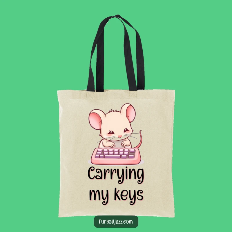 Funny Mouse Typing Tote Bag - Carry Your Work Hilariously Gift