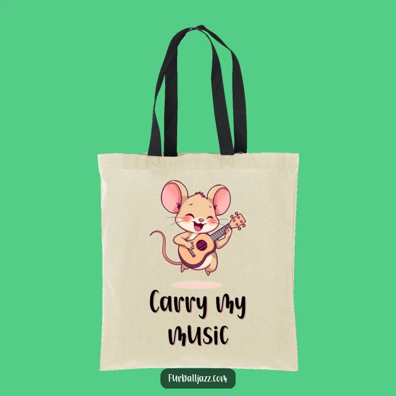 Funny Mouse Ukulele Tote Bag: Carry Your Tunes - Hilarious Gift for Music Fans