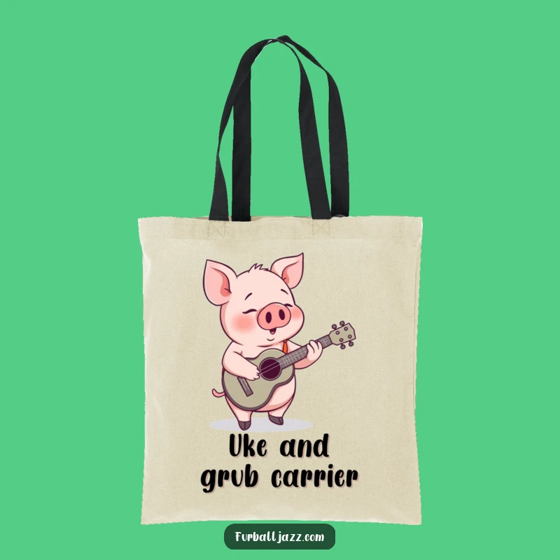Funny Pig Ukulele Tote Bag: Carry Your Tunes with Oink-tastic Style - A Funny Gift