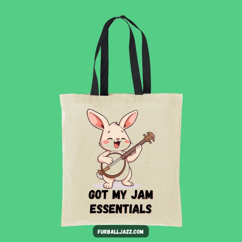 Funny Rabbit Banjo Tote Bag: Carry Your Tunes and Smiles - A Funny Gift
