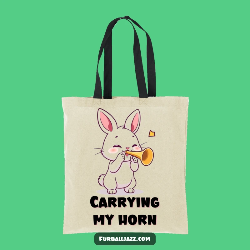 Funny Rabbit Trumpet Tote Bag: Carry Your Tunes in Style