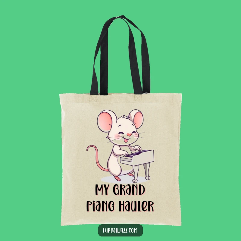 Funny Mouse Piano Tote Bag: Carry Your Music with Tiny Paws - A Funny Gift
