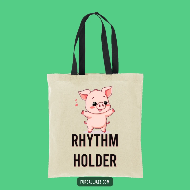 Funny Piglet Head Bopping Tote Bag - Chic Musical Accessory Gift